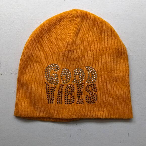 Urban Outfitters Retro Groovy Orange Chunky Knit Beanie 70s inspired Grunge Hat - Picture 4 of 5
